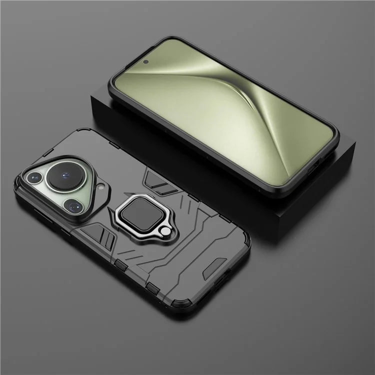 For Huawei Pura 70 Ultra Case Ring Kickstand Drop-proof PC+TPU Shell