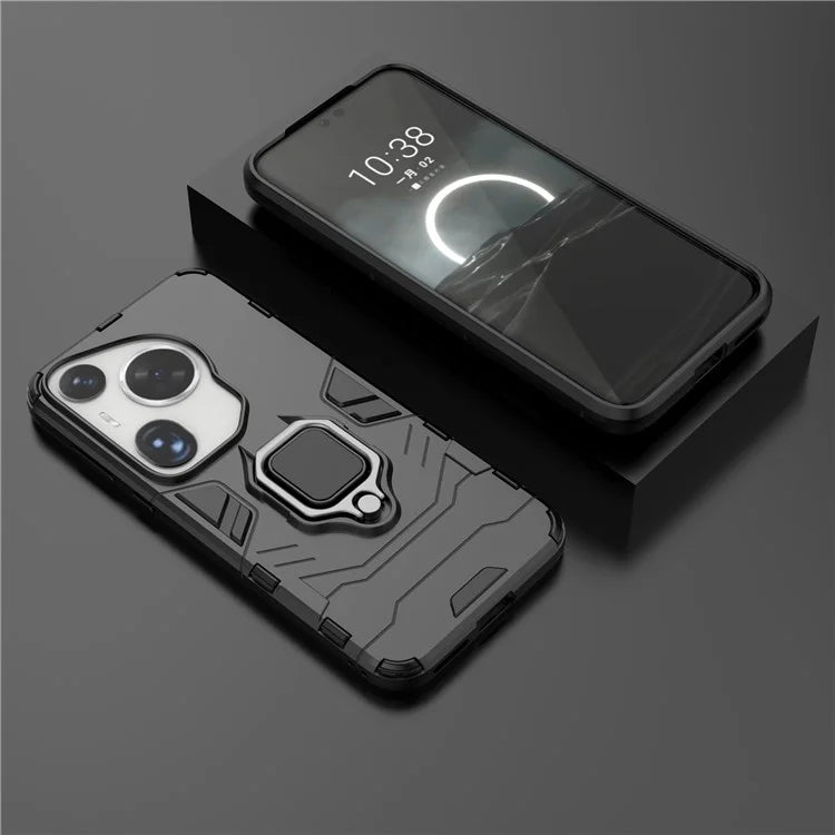 For Huawei Pura 70 Ultra Case Ring Kickstand Drop-proof PC+TPU Shell