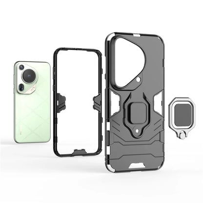 For Huawei Pura 70 Ultra Case Ring Kickstand Drop-proof PC+TPU Shell
