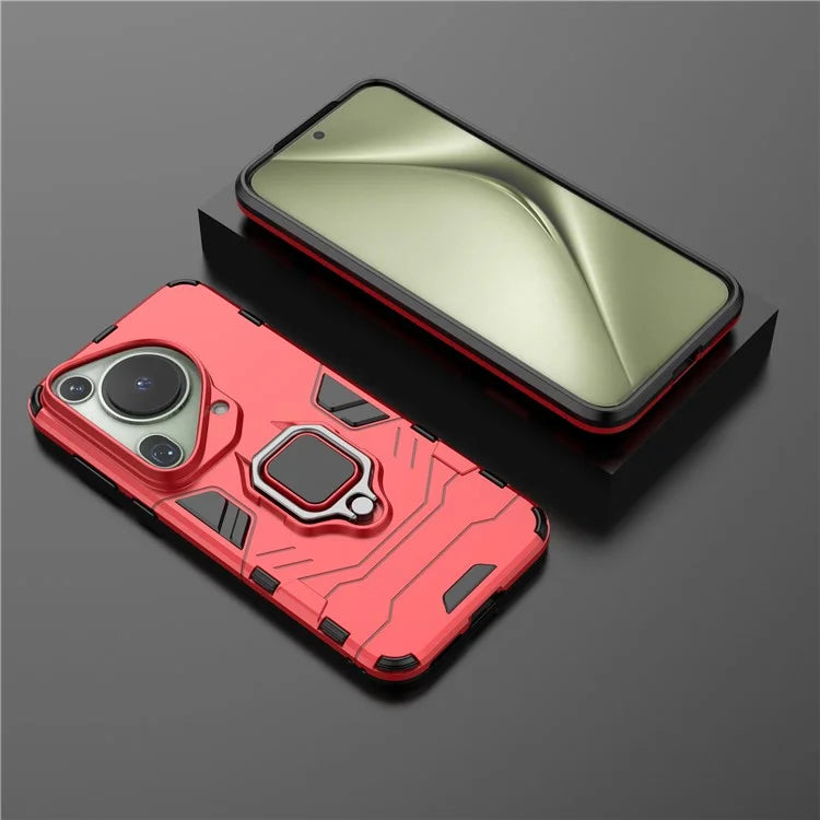 For Huawei Pura 70 Ultra Case Ring Kickstand Drop-proof PC+TPU Shell