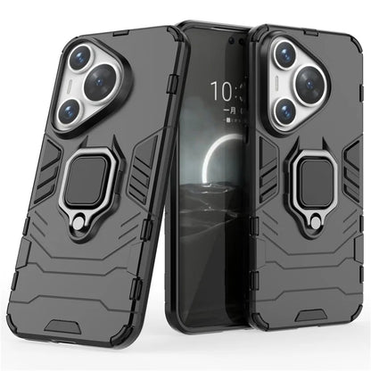 For Huawei Pura 70 Case Slim-Fit PC+TPU Ring Holder Kickstand Protective Cover