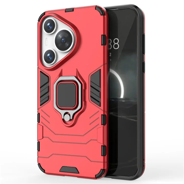 For Huawei Pura 70 Case Slim-Fit PC+TPU Ring Holder Kickstand Protective Cover
