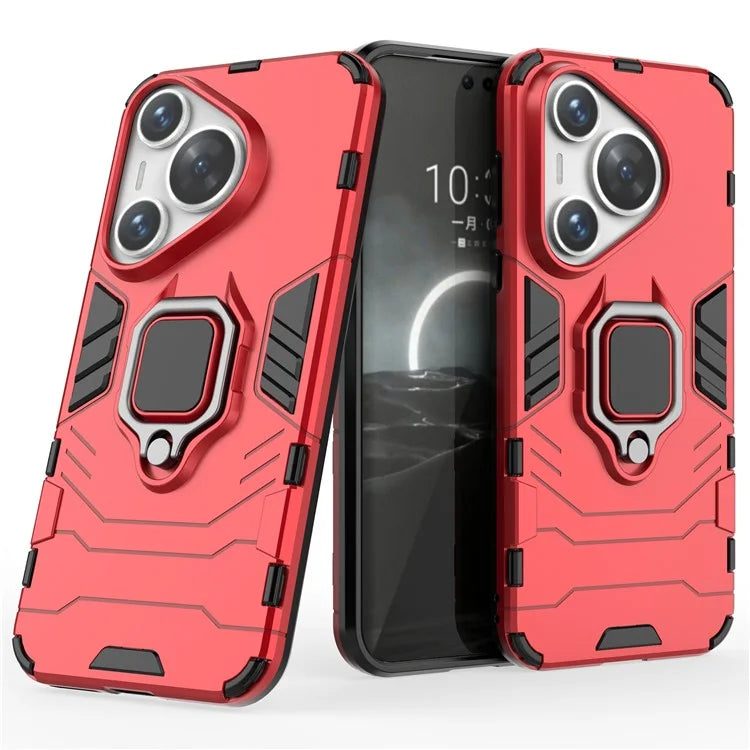 For Huawei Pura 70 Case Slim-Fit PC+TPU Ring Holder Kickstand Protective Cover