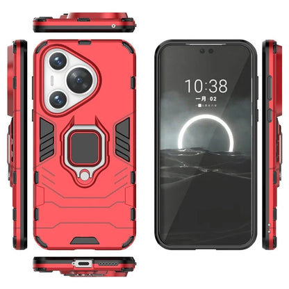 For Huawei Pura 70 Case Slim-Fit PC+TPU Ring Holder Kickstand Protective Cover