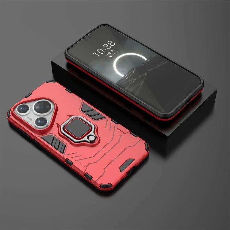 For Huawei Pura 70 Case Slim-Fit PC+TPU Ring Holder Kickstand Protective Cover
