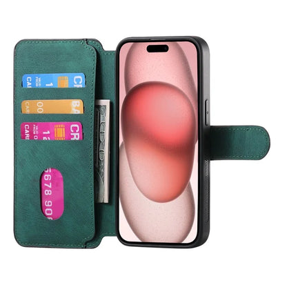 CASENEO MW-03 For iPhone 15 Case Detachable PU Leather Coated TPU Stand Wallet Phone Cover