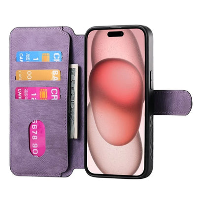 CASENEO MW-03 For iPhone 15 Case Detachable PU Leather Coated TPU Stand Wallet Phone Cover