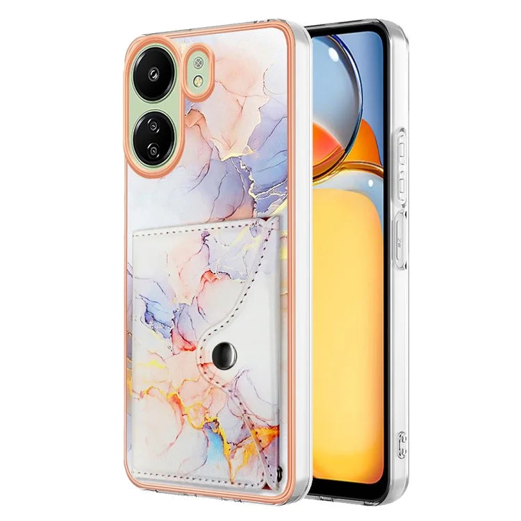 For Xiaomi Redmi 13C 4G / 13C 5G / 13R 5G / Poco M6 5G / Poco C65 4G Case IMD Shock-Absorbent Phone Shell with Card Holder