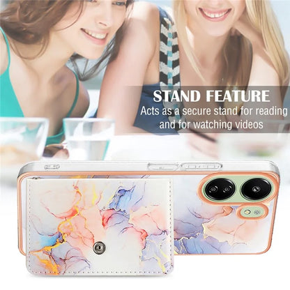 For Xiaomi Redmi 13C 4G / 13C 5G / 13R 5G / Poco M6 5G / Poco C65 4G Case IMD Shock-Absorbent Phone Shell with Card Holder