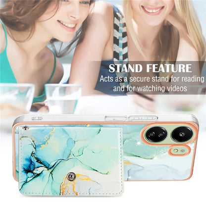 For Xiaomi Redmi 13C 4G / 13C 5G / 13R 5G / Poco M6 5G / Poco C65 4G Case IMD Shock-Absorbent Phone Shell with Card Holder