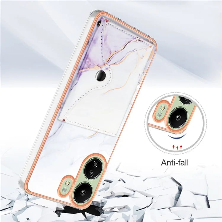For Xiaomi Redmi 13C 4G / 13C 5G / 13R 5G / Poco M6 5G / Poco C65 4G Case IMD Shock-Absorbent Phone Shell with Card Holder