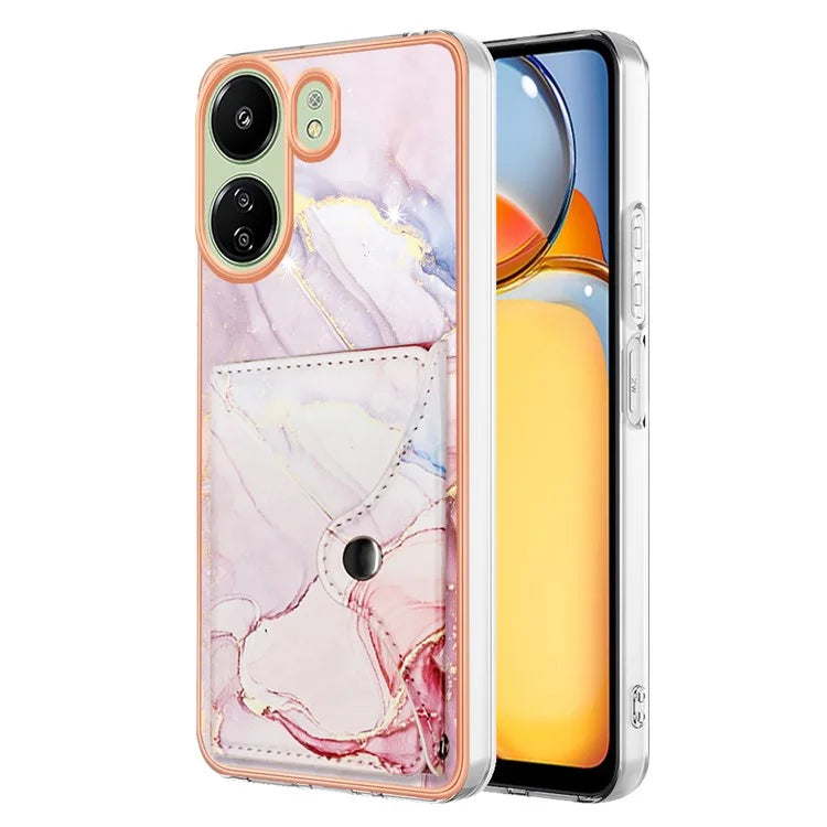 For Xiaomi Redmi 13C 4G / 13C 5G / 13R 5G / Poco M6 5G / Poco C65 4G Case IMD Shock-Absorbent Phone Shell with Card Holder