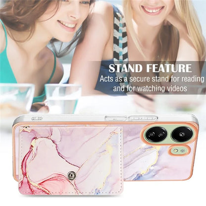 For Xiaomi Redmi 13C 4G / 13C 5G / 13R 5G / Poco M6 5G / Poco C65 4G Case IMD Shock-Absorbent Phone Shell with Card Holder