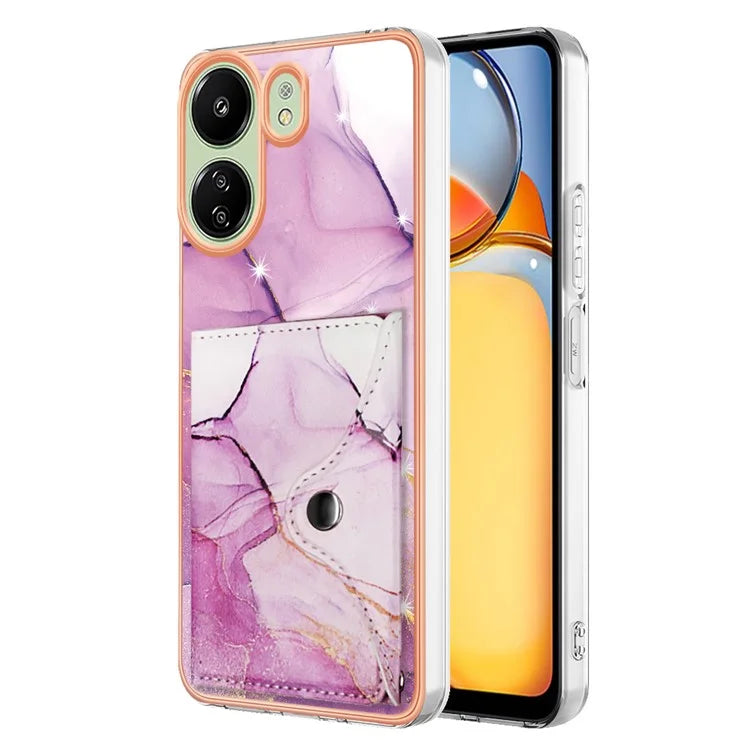 For Xiaomi Redmi 13C 4G / 13C 5G / 13R 5G / Poco M6 5G / Poco C65 4G Case IMD Shock-Absorbent Phone Shell with Card Holder