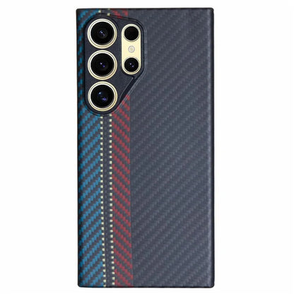 For Samsung Galaxy S24 Ultra Case Compatible with MagSafe Aramid Fiber Weave Pattern Phone Cover