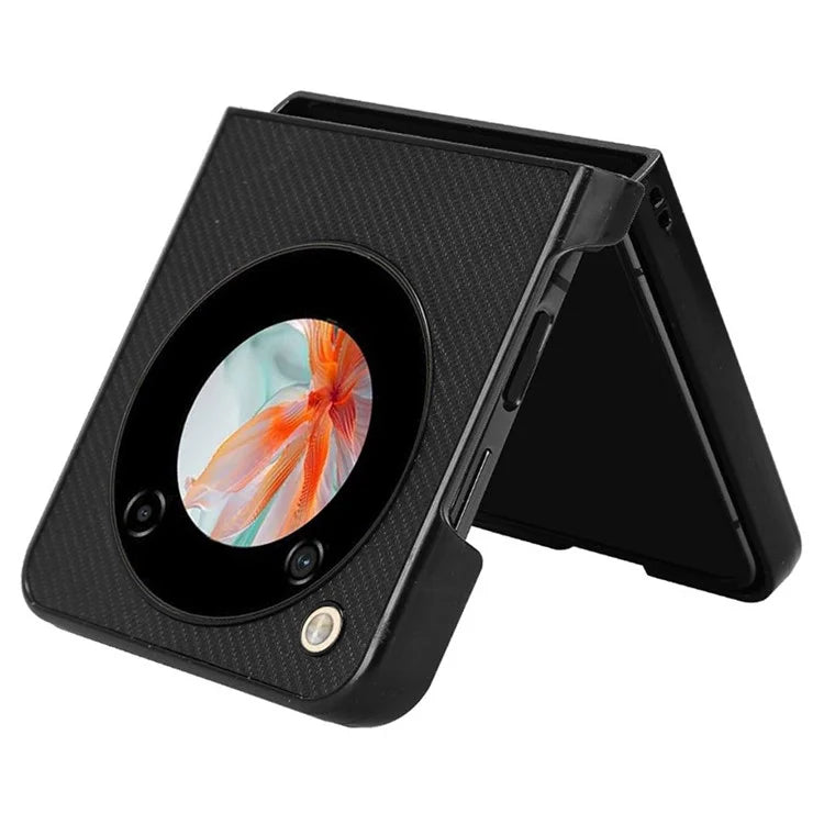 For ZTE nubia Flip 5G Case Drop-proof PU Leather Coated PC Phone Cover