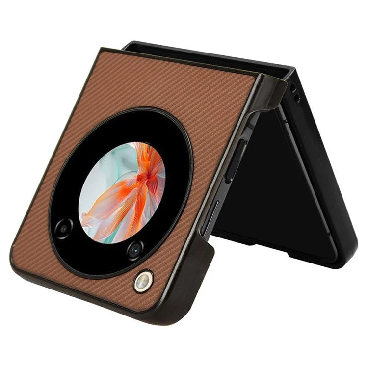 For ZTE nubia Flip 5G Case Drop-proof PU Leather Coated PC Phone Cover