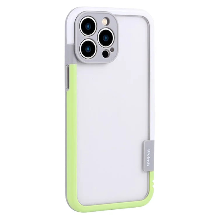 WOLMTT For iPhone 14 Pro Max Case Dual Color Frame PC+TPU Clear Back Phone Cover