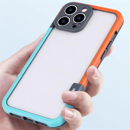 WOLMTT For iPhone 15 Pro Case Dual Color Frame Drop-proof Mobile Phone Cover