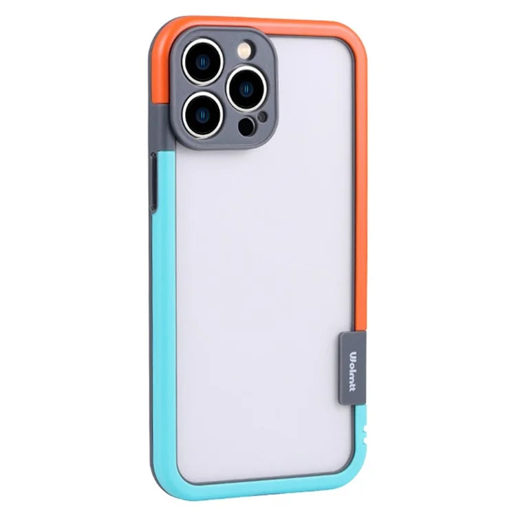 WOLMTT For iPhone 14 Pro Dual Color Frame Case PC+TPU Shockproof Phone Cover