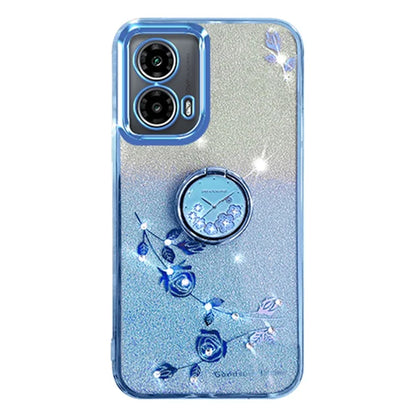 KADEM For Motorola Moto G34 5G Phone Cover Rhinestone Flower TPU Kickstand Case