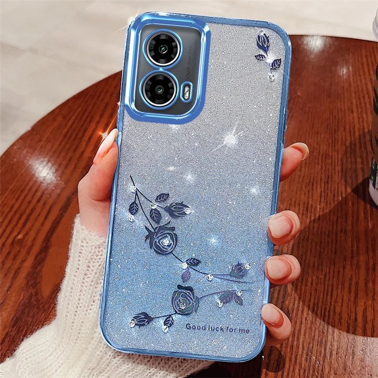 KADEM For Motorola Moto G34 5G Case Bling Glitter Flexible TPU Protective Back Cover