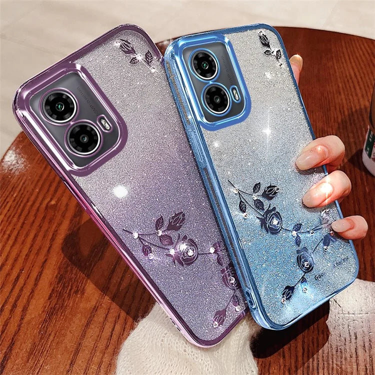 KADEM For Motorola Moto G34 5G Case Bling Glitter Flexible TPU Protective Back Cover