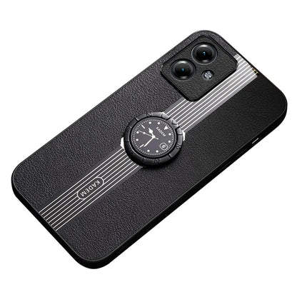 KADEM For Motorola Moto G54 5G Case Leather Coated Acrylic+TPU Phone Cover with Ring Kickstand