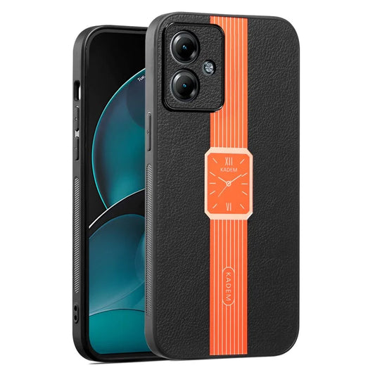 KADEM For Motorola Moto G54 5G Case Watch Pattern Leather+TPU+Acrylic Phone Cover