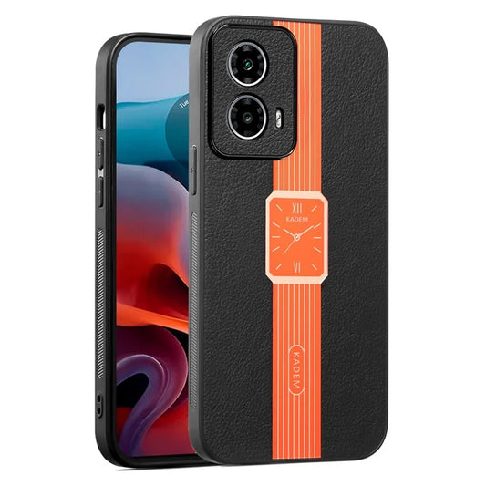 KADEM For Motorola Moto G34 5G Case Impact Resistant PU+TPU+Acrylic Phone Cover