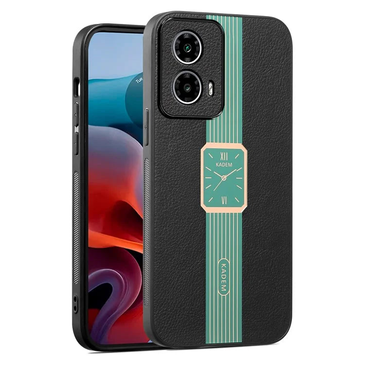 KADEM For Motorola Moto G34 5G Case Impact Resistant PU+TPU+Acrylic Phone Cover