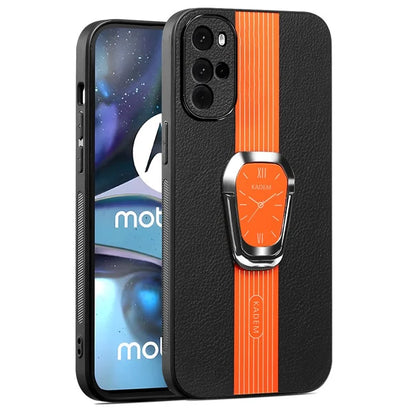 KADEM For Motorola Moto G22 Cover PU+TPU+Acrylic Anti-drop Phone Kickstand Case