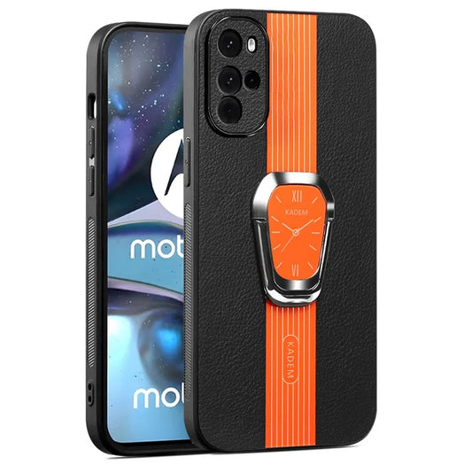 KADEM For Motorola Moto G22 Cover PU+TPU+Acrylic Anti-drop Phone Kickstand Case