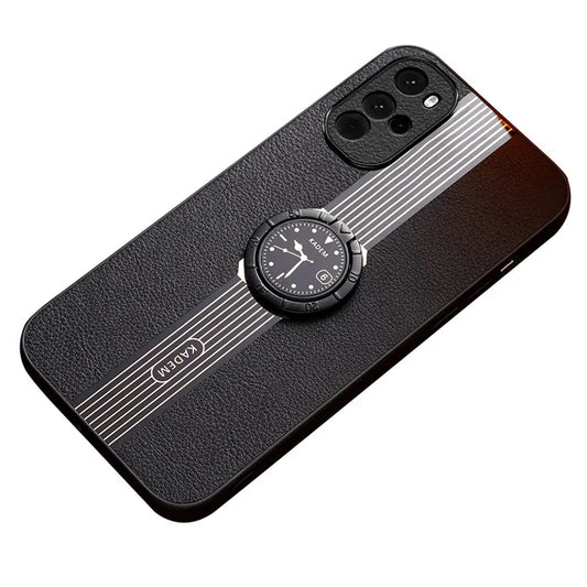 KADEM For Motorola Moto G22 Cover Watch Pattern Ring Kickstand Phone Back Case