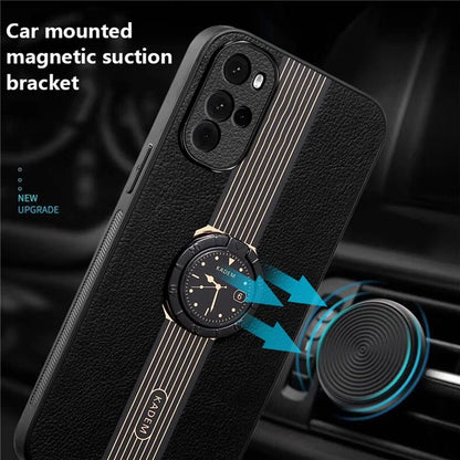 KADEM For Motorola Moto G22 Cover Watch Pattern Ring Kickstand Phone Back Case