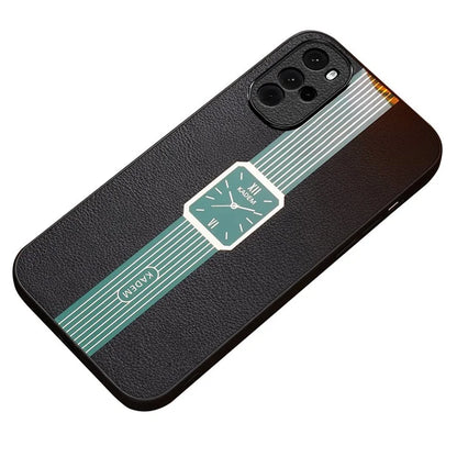 KADEM For Motorola Moto G22 Case Bump Proof PU+TPU+Acrylic Watch Pattern Phone Cover