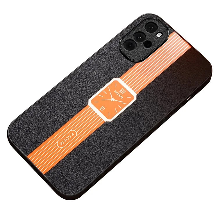 KADEM For Motorola Moto G22 Case Bump Proof PU+TPU+Acrylic Watch Pattern Phone Cover