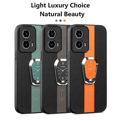 KADEM For Motorola Moto G24 4G Cover PU+TPU+Acrylic Folding Kickstand Phone Case