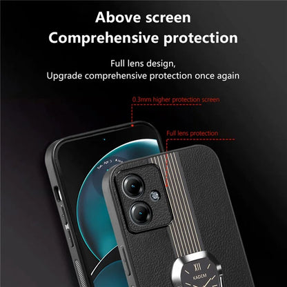 KADEM For Motorola Moto G14 4G Cover Folding Kickstand PU+TPU+Acrylic Cell Phone Case
