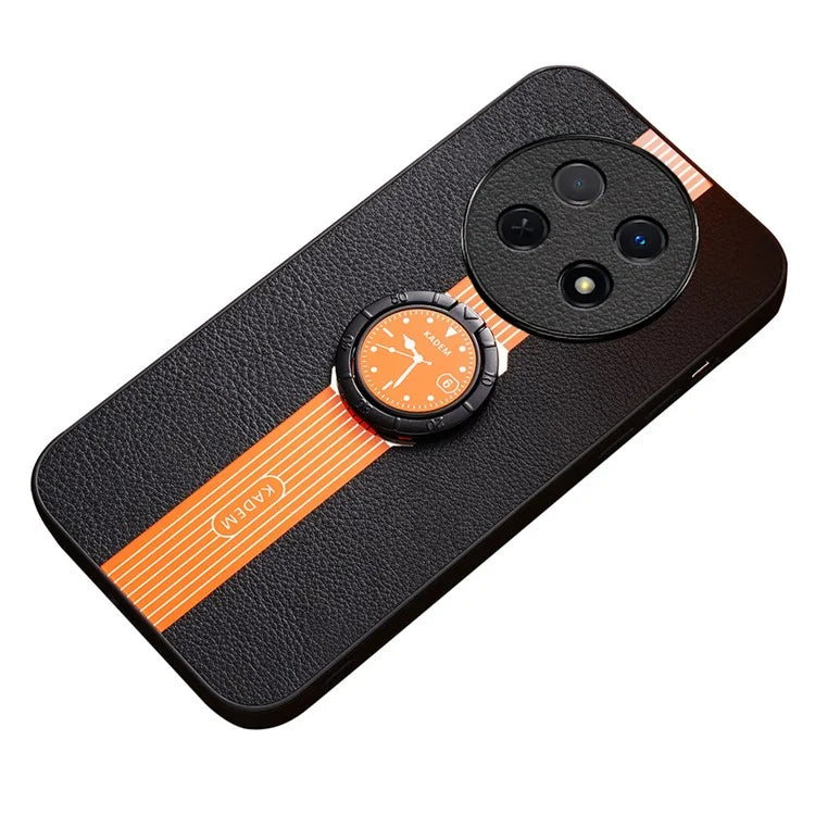 KADEM For Realme 12 5G Cover Ring Kickstand Watch Pattern Anti-Scratch Phone Back Case