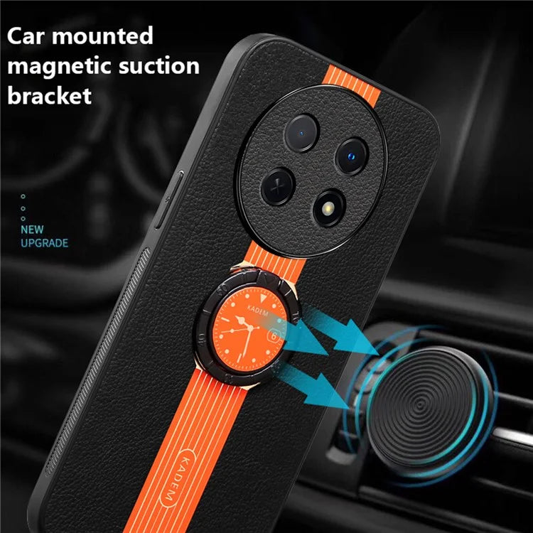 KADEM For Realme 12 5G Cover Ring Kickstand Watch Pattern Anti-Scratch Phone Back Case