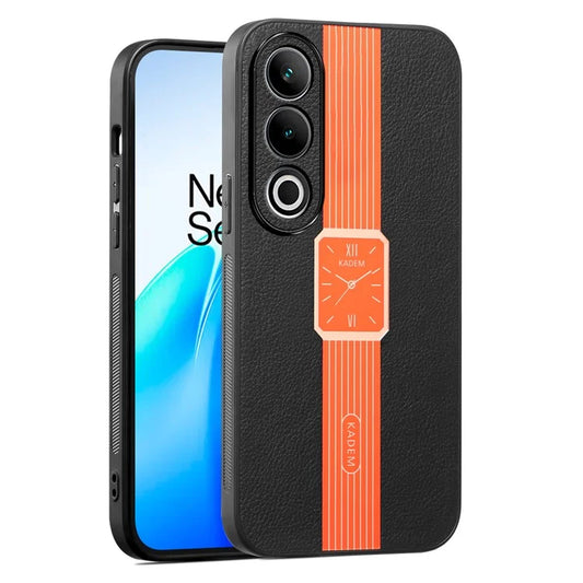 KADEM For OnePlus Ace 3V 5G Case Leather Coated TPU+Acrylic Phone Back Cover with Watch Pattern