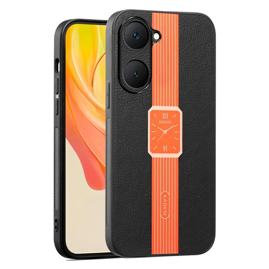 KADEM For vivo Y03 Case Impact Resistant PU+TPU+Acrylic Watch Pattern Phone Cover