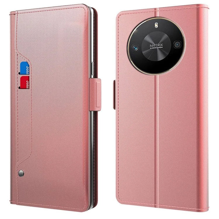 For Honor X50 GT 5G Shockproof Case Leather+TPU Mirror Design Phone Cover