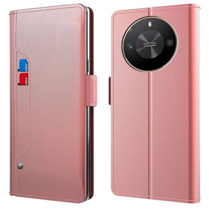 For Honor X50 GT 5G Shockproof Case Leather+TPU Mirror Design Phone Cover