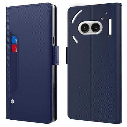 For Nothing Phone (2a) Case Leather Shockproof Card Holder Phone Cover with Mirror