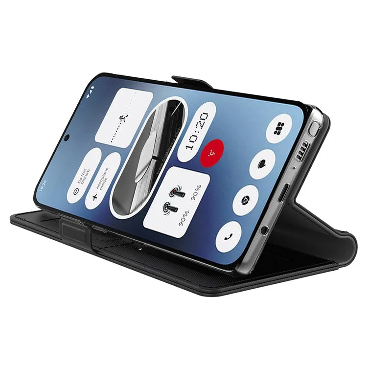 For Nothing Phone (2a) Case Leather Shockproof Card Holder Phone Cover with Mirror