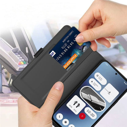 For Nothing Phone (2a) Case Folding Stand PU Leather Shock-Absorbent Phone Cover