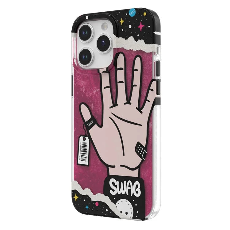 TGVI'S Stylish Series For iPhone 15 Pro Max Case IML Graffiti Pattern PET+TPU Phone Cover