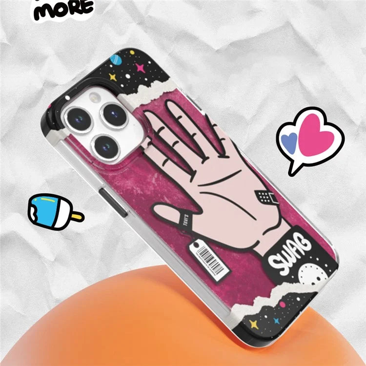 TGVI'S Stylish Series For iPhone 15 Pro Max Case IML Graffiti Pattern PET+TPU Phone Cover